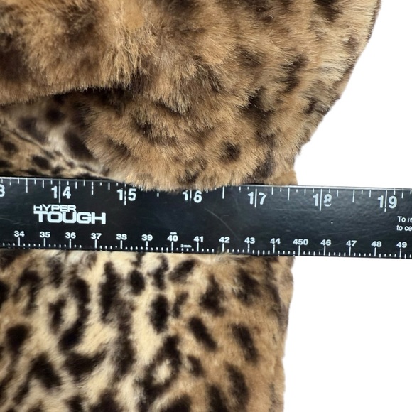 C&C California Girls Leopard Faux Fur Coat Size 14 Brown Black - Picture 8 of 11